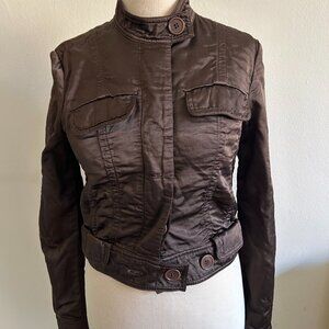 Club Monaco Brown Satin Riders Jacket size XS